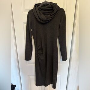 Italian cowl-necked, long-sleeved, knee-length dress (Italian size 42/US 8)